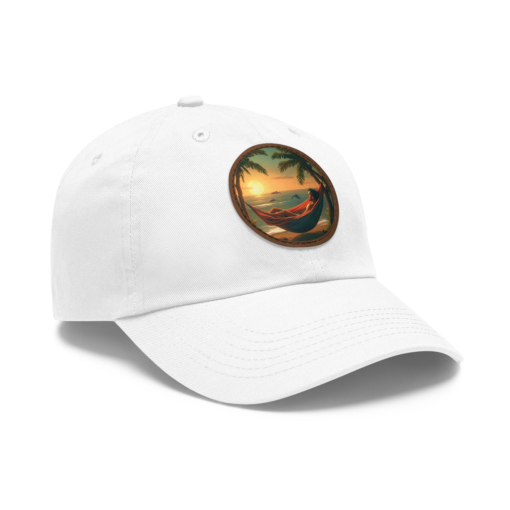 Leisure hat with leather patch