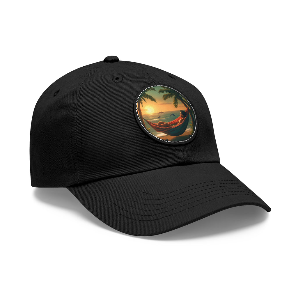 Leisure hat with leather patch