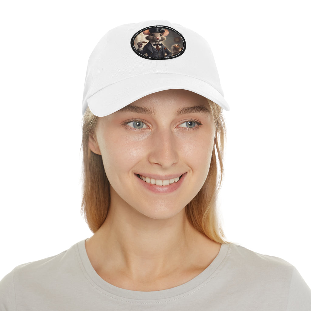 Quaint hat with leather patch