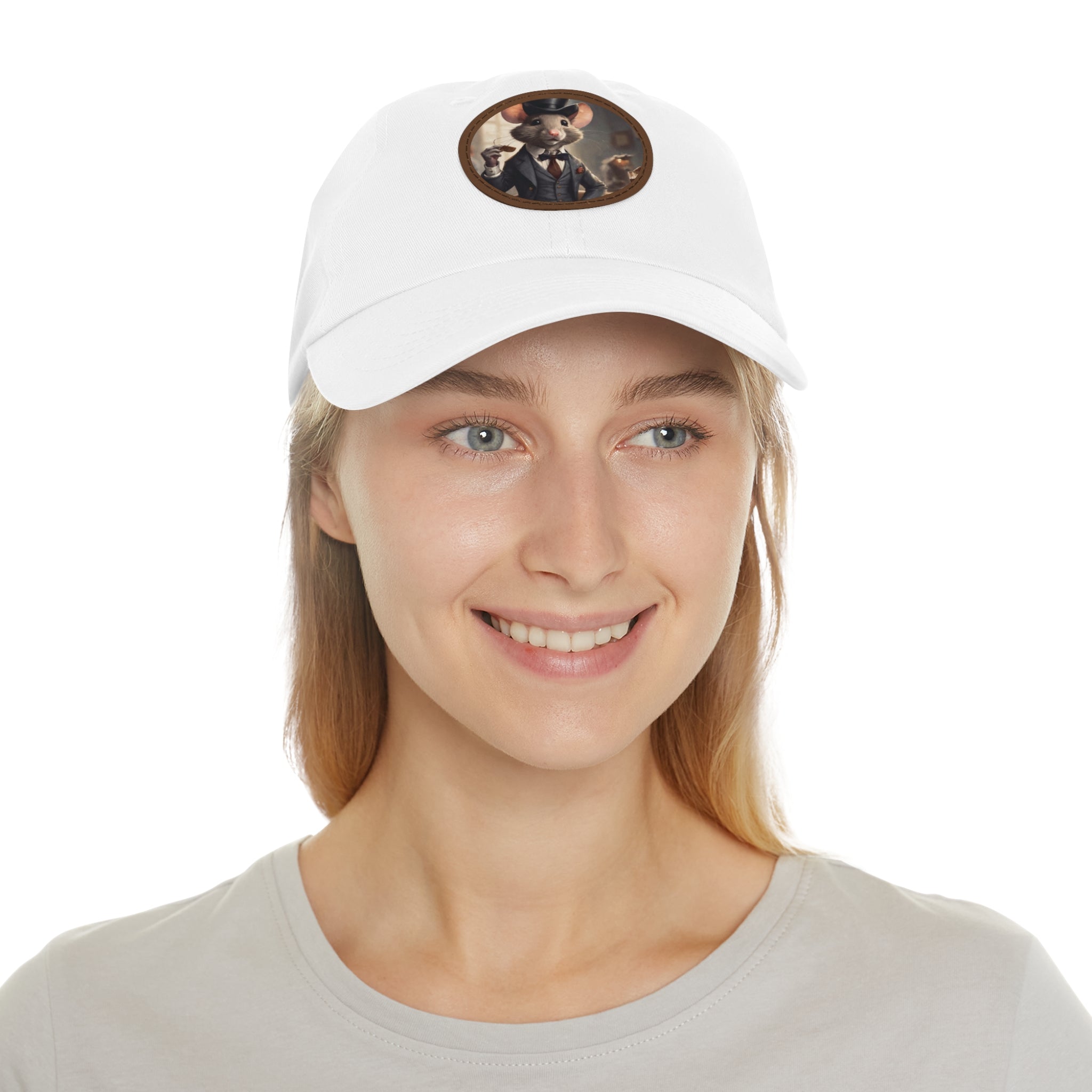 Quaint hat with leather patch