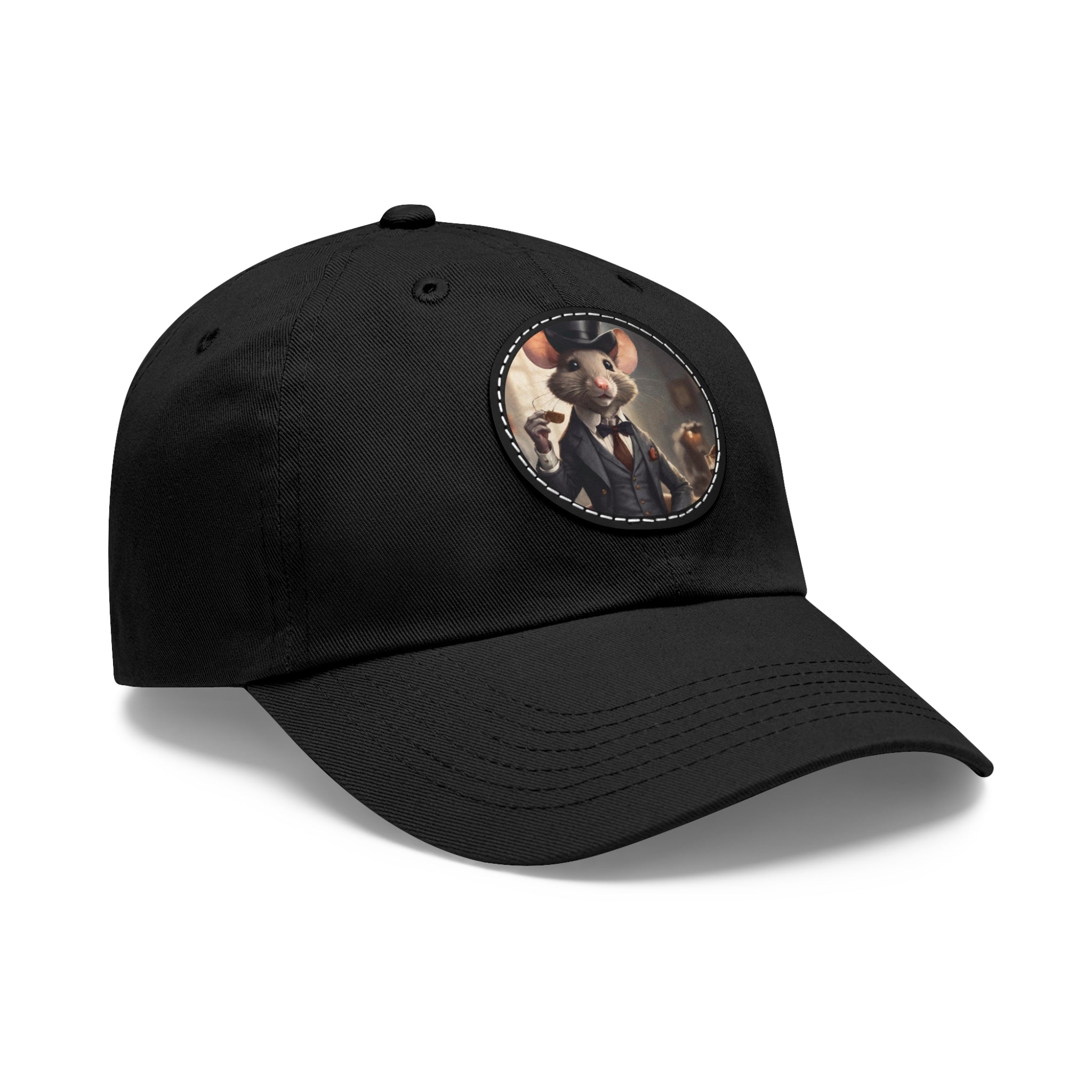 Quaint hat with leather patch