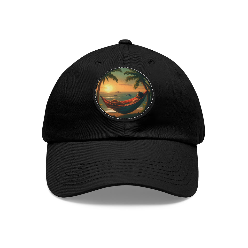 Leisure hat with leather patch