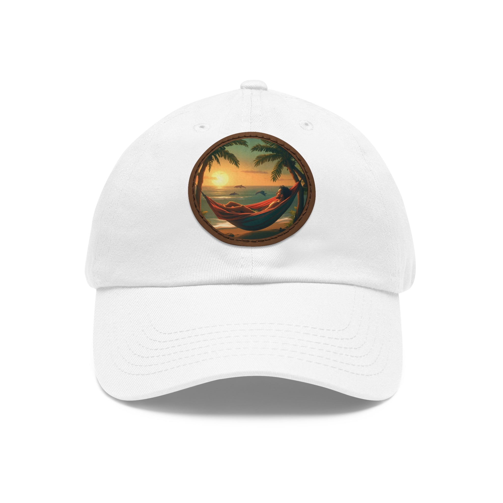 Leisure hat with leather patch