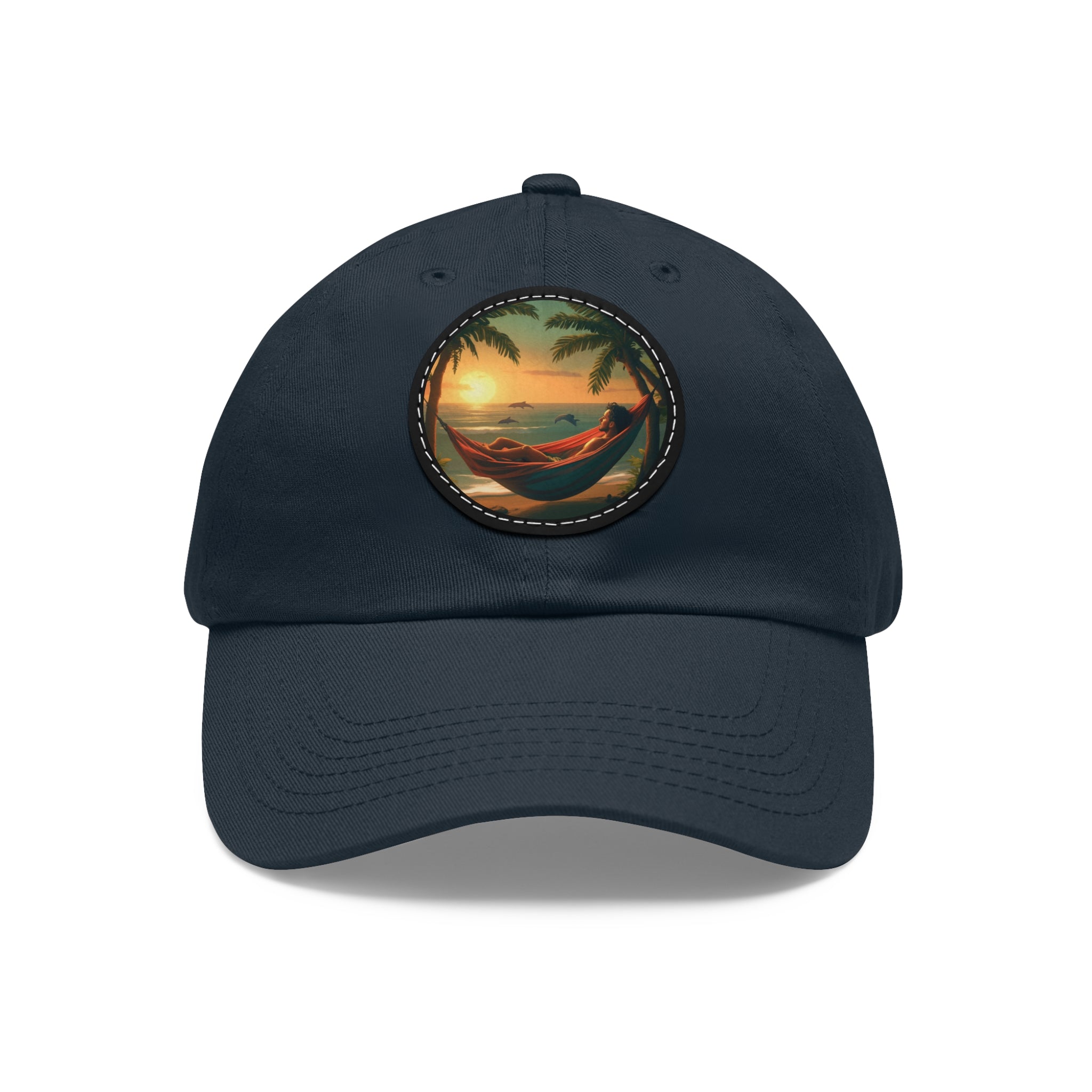 Leisure hat with leather patch