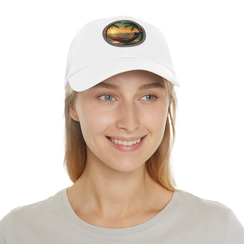 Leisure hat with leather patch