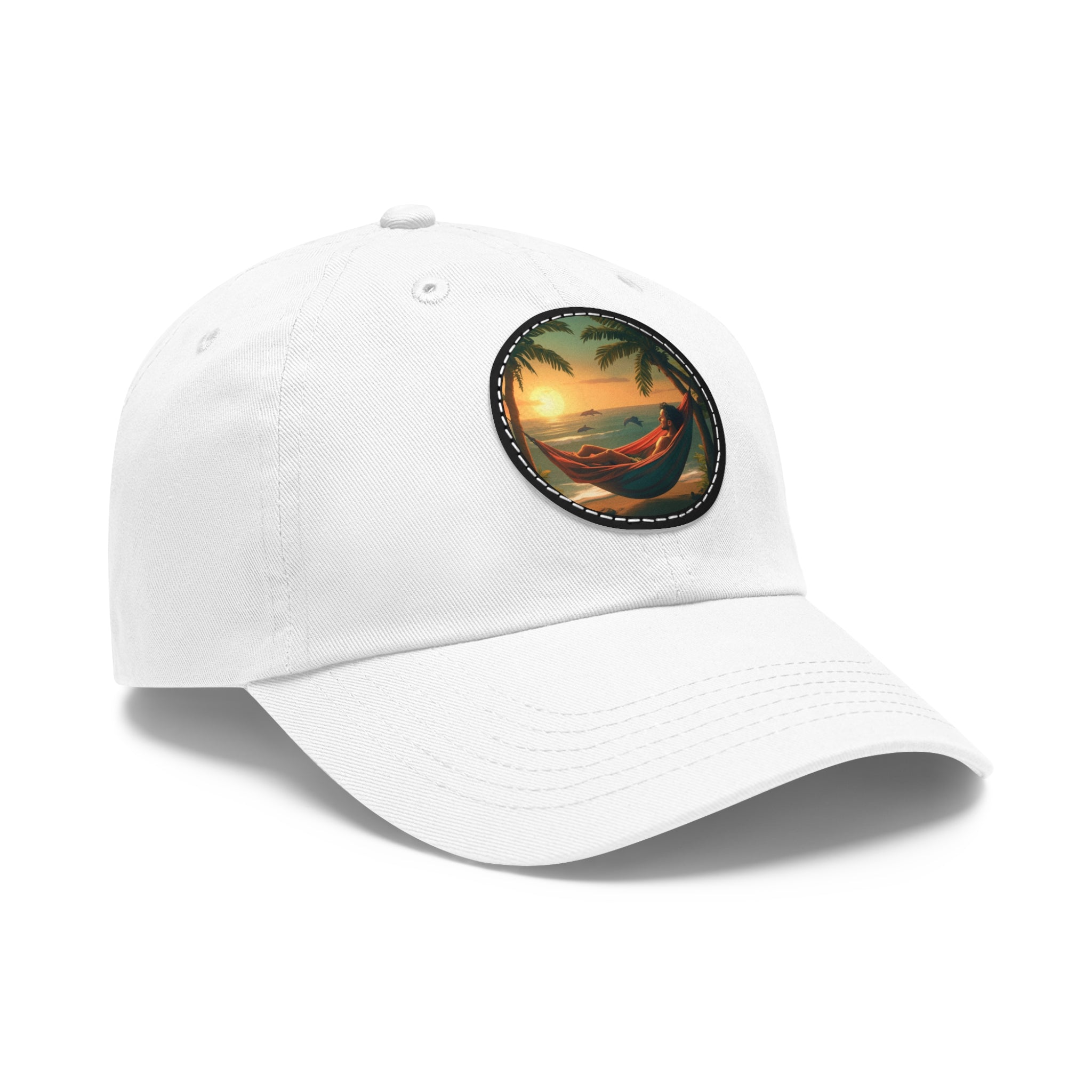 Leisure hat with leather patch