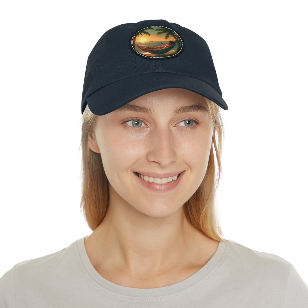 Leisure hat with leather patch