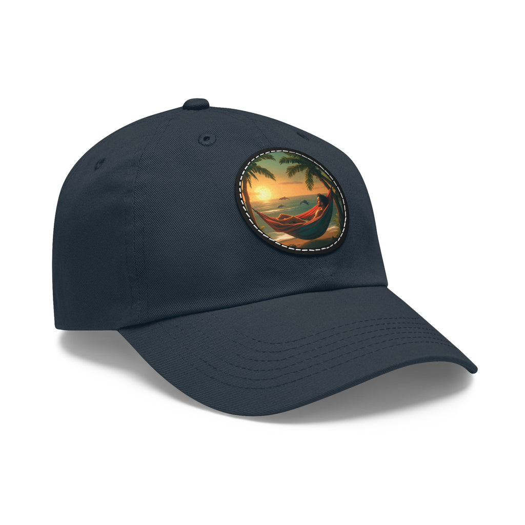 Leisure hat with leather patch