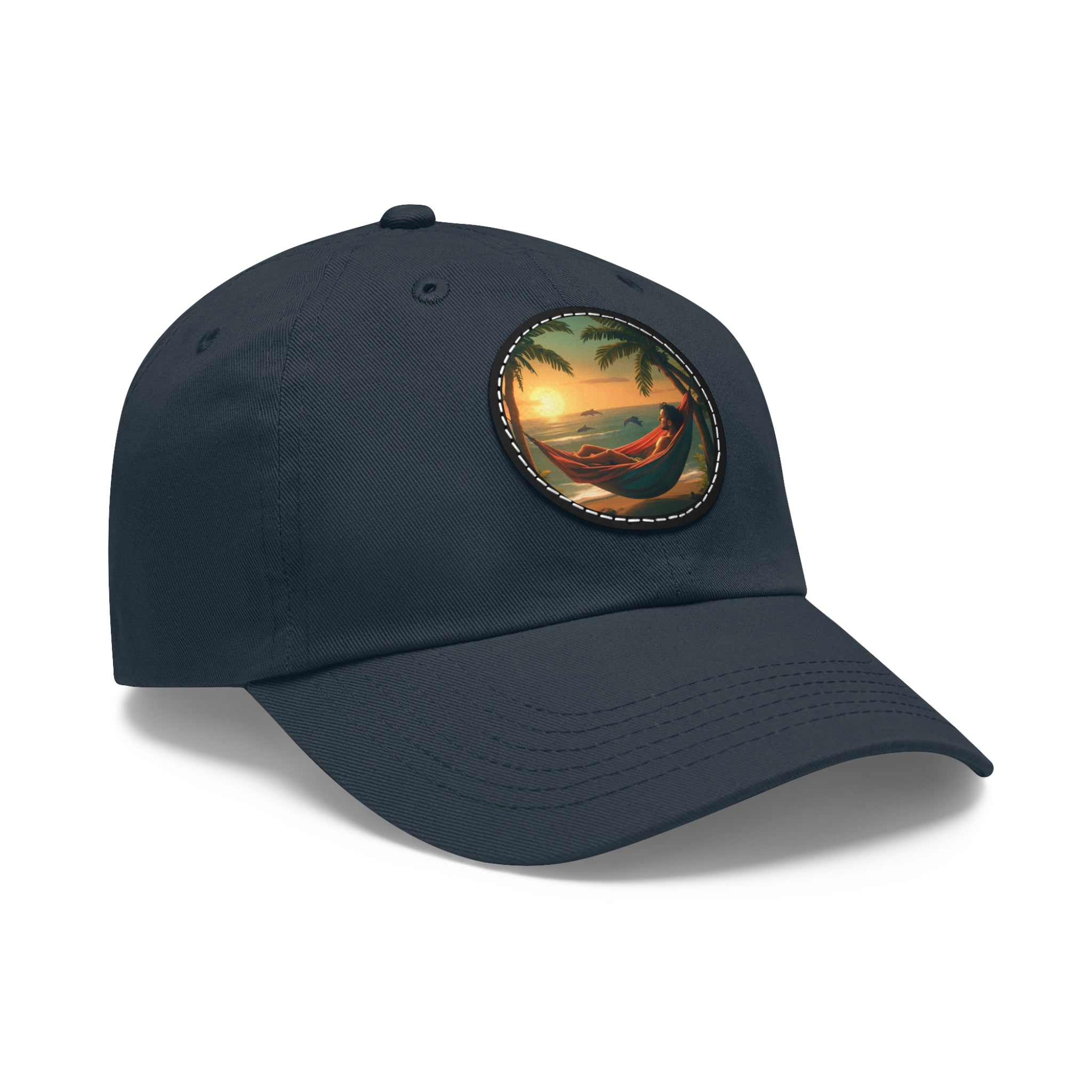 Leisure hat with leather patch