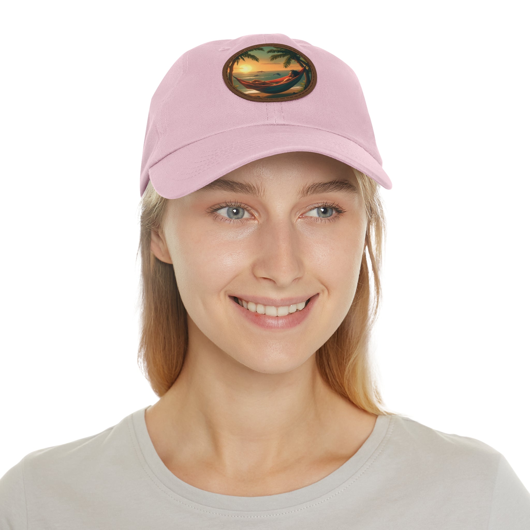 Leisure hat with leather patch