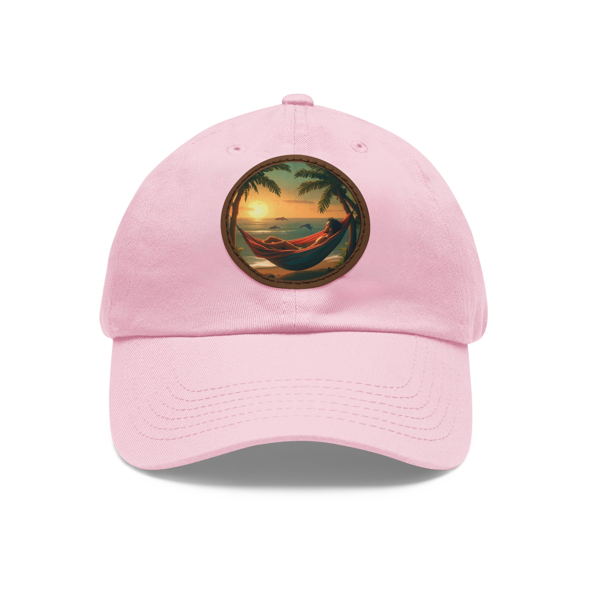 Leisure hat with leather patch