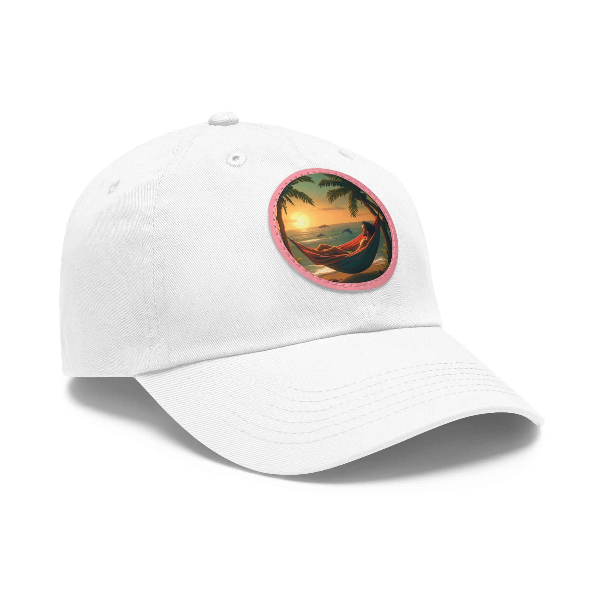 Leisure hat with leather patch
