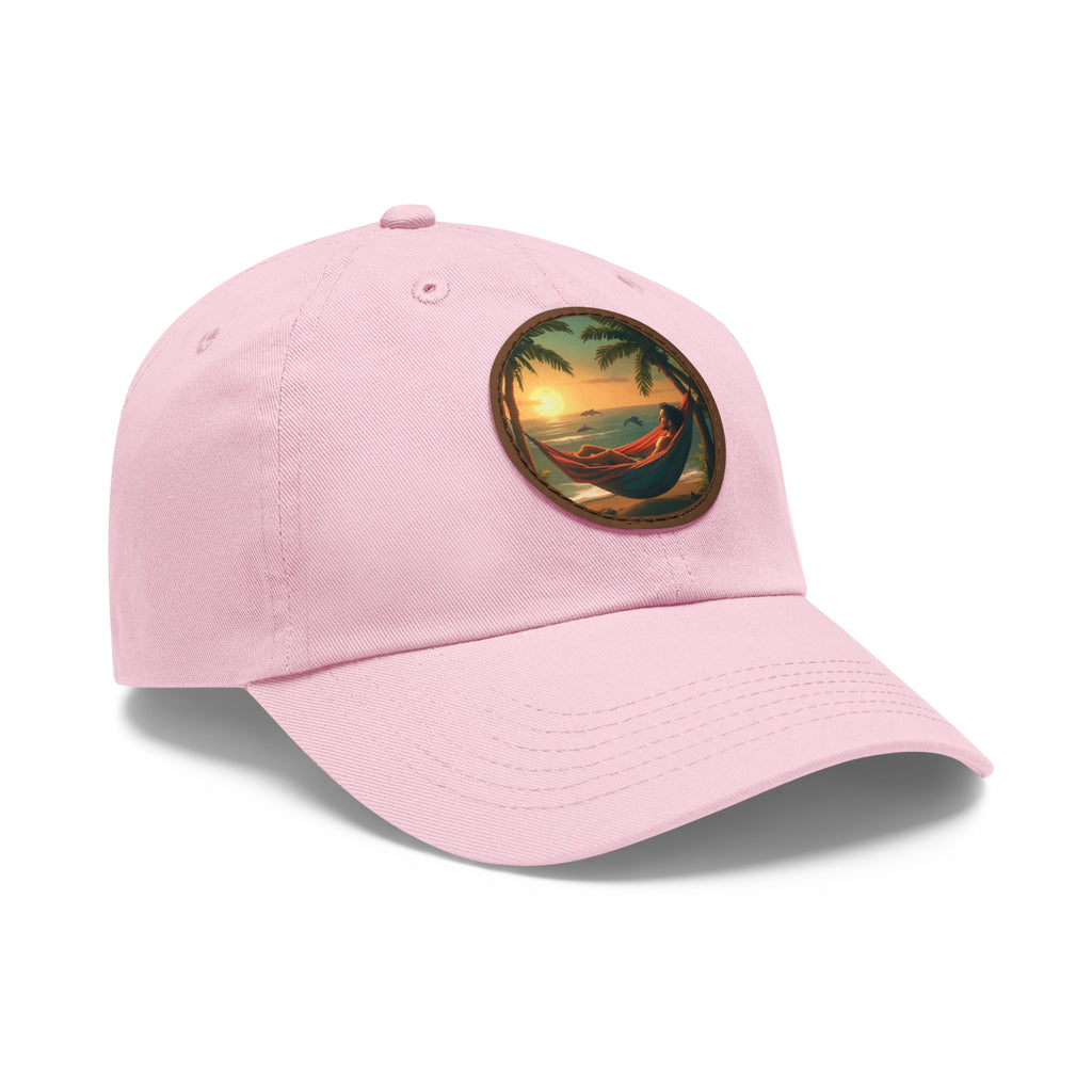 Leisure hat with leather patch